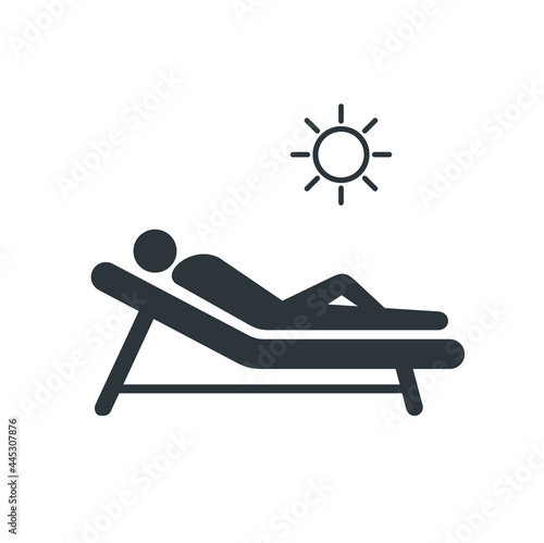 illustration of a person sunbathing on the beach 