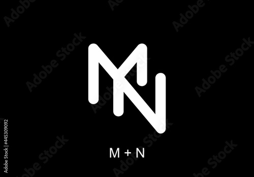 White black MN initial letter