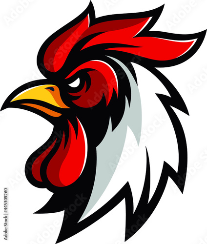 Head of Aggressive Rooster Sport Logotype photo