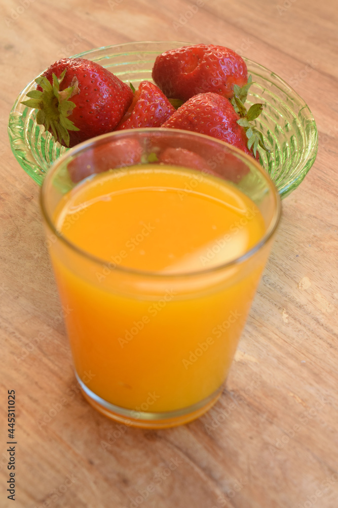 strawberries and orange juice strawberries and orange juice
