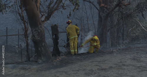 Saddleranch Fire Blaze California Wildfire Los Angeles Firemen and Fire turcks in Attendance 