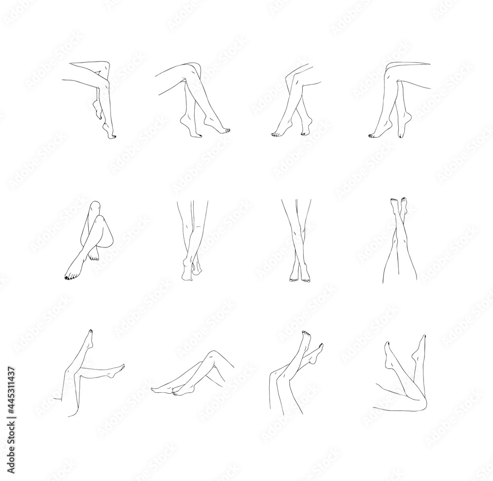 Premium Vector | Female body sketch line drawing of elegant figure  attractive poses