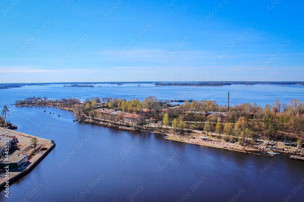 Scenic landscape of the Gulf of Finland in Vyborg