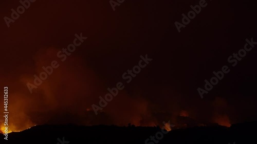 Saddleranch Fire Blaze California Wildfire Los Angeles Firemen and Fire turcks in Attendance
