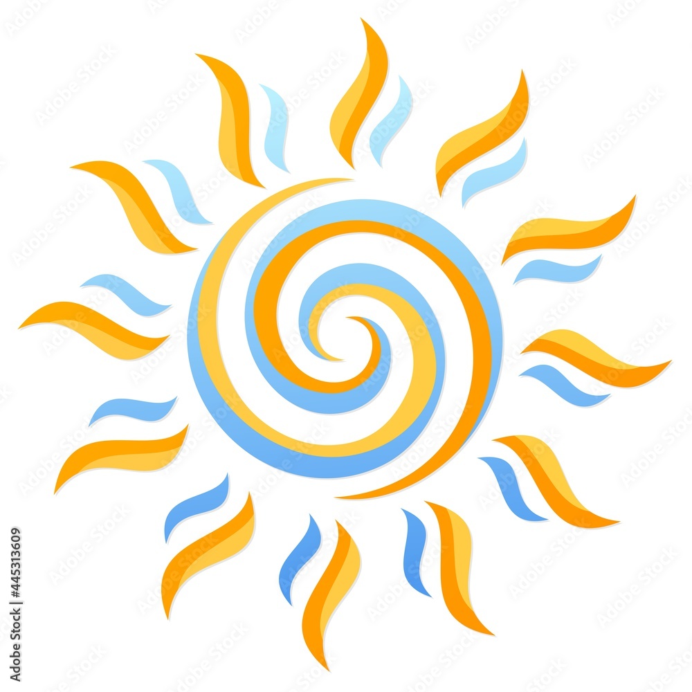 Symbol of the bright summer sun. Symbol of the bright summer sun.