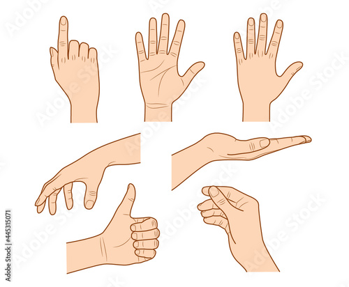 set of hand gestures