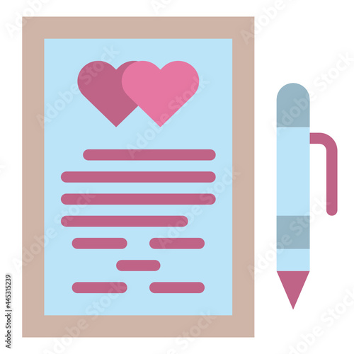 weddingcontract flat icon