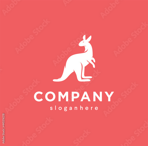 Aussie Kangaroo Logo Design Vector Icon Illustration template emblem