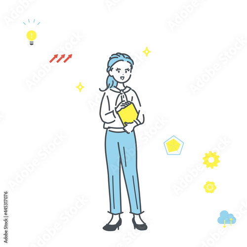 ビジネスパーソンの全身イラスト素材
