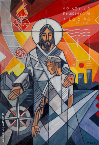 Jesus Christ and young man painting