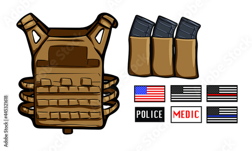 Plate Carrier Body Armor Bullet Proof Vest in Coyote Brown