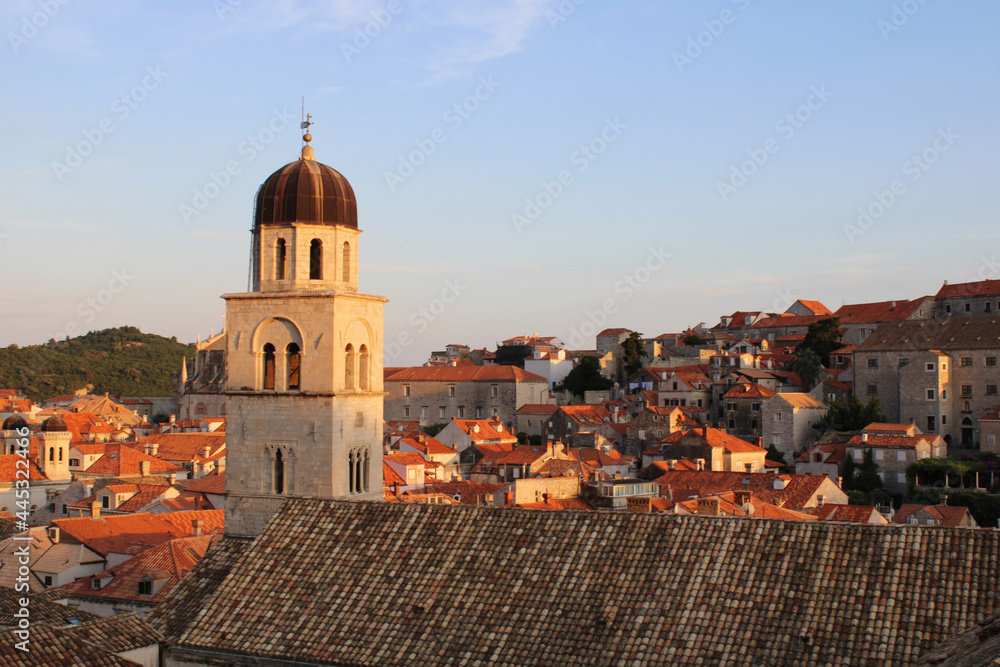 beautiful view from city wall over dubrovnik old town