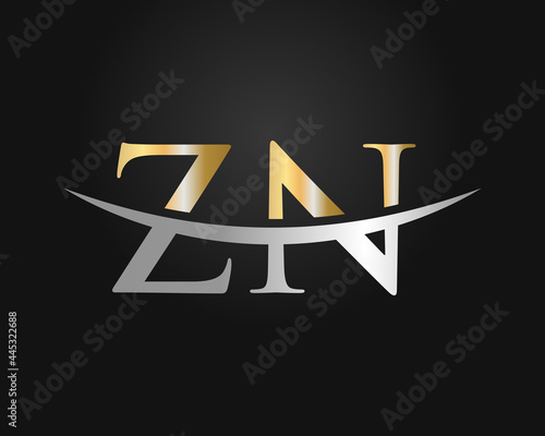 Initial ZN logo. ZN letter logo design vector template