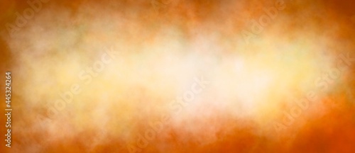 Autumn watercolor background. Orange, yellow color texture. Grunge distressed wallpaper. Fall season painting. Halloween background. Pumpkins color boarder. Happy Holiday concept. Thanksgiving.