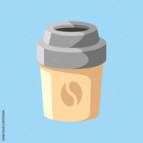 Coffee paper cup flat design illustration style with color and shadow detail vector