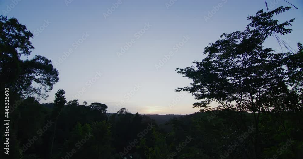 Sunset At A Hotel Deep In The Jungles Of Mondulkiri, Cambodia Sunset At A Hotel Deep In The Jungles Of Mondulkiri, Cambodia
