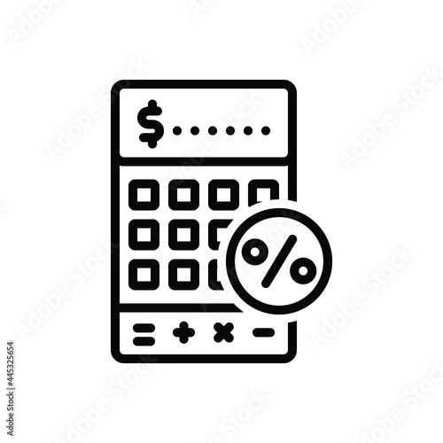 Black line icon for vat tax