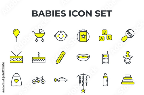 babies set icon, isolated babies set sign icon, vector illustration
