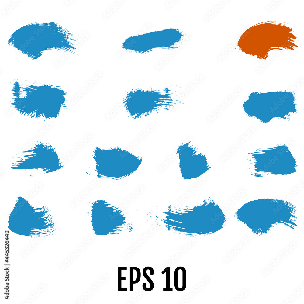 Colored grunge brush stroke elements Colored grunge brush stroke elements