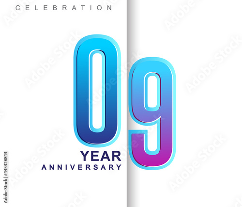 Wallpaper Mural 9th Years Anniversary with colorful design. Applicable for brochure, flyer, Posters, web and Banner Designs, anniversary celebration Torontodigital.ca