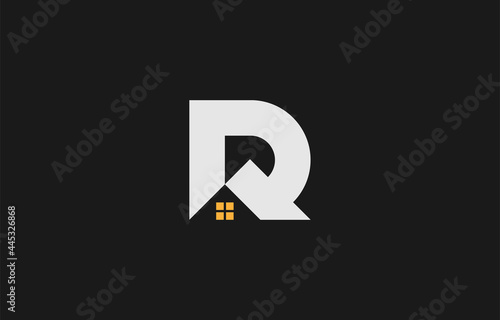construction real estate with letter r logo design