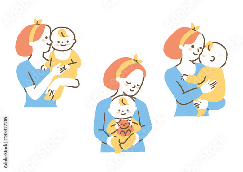 お母さんと赤ちゃん_セット_色