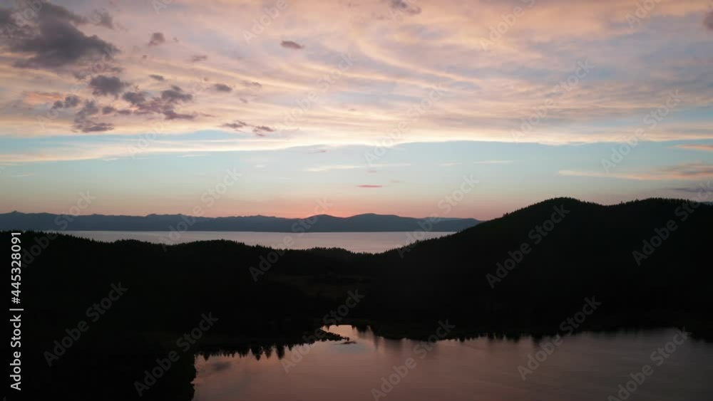 Sunset Over Mountain Lake Sunset Over Mountain Lake