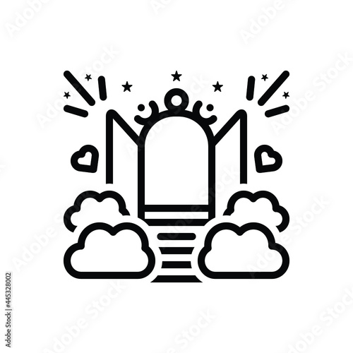 Black line icon for paradise