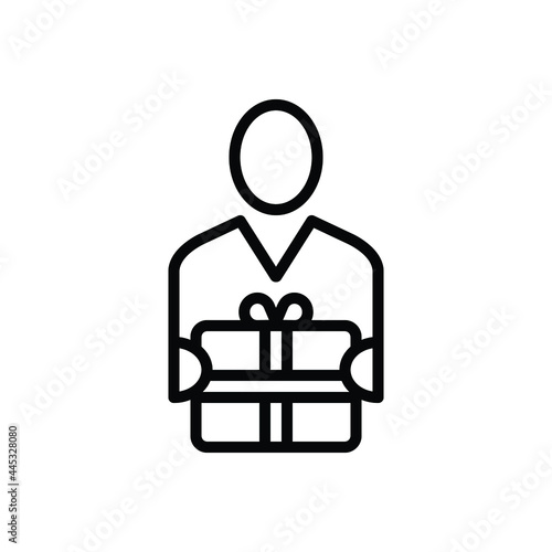 Black line icon for recipients