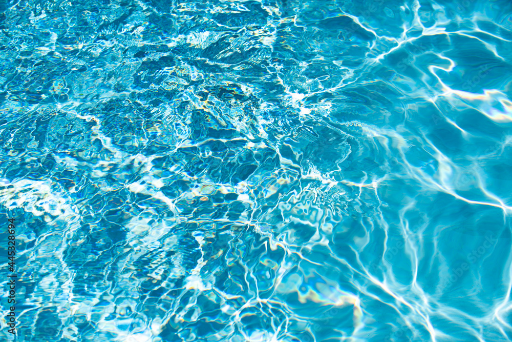 Background of water, surface blue swimming pool.