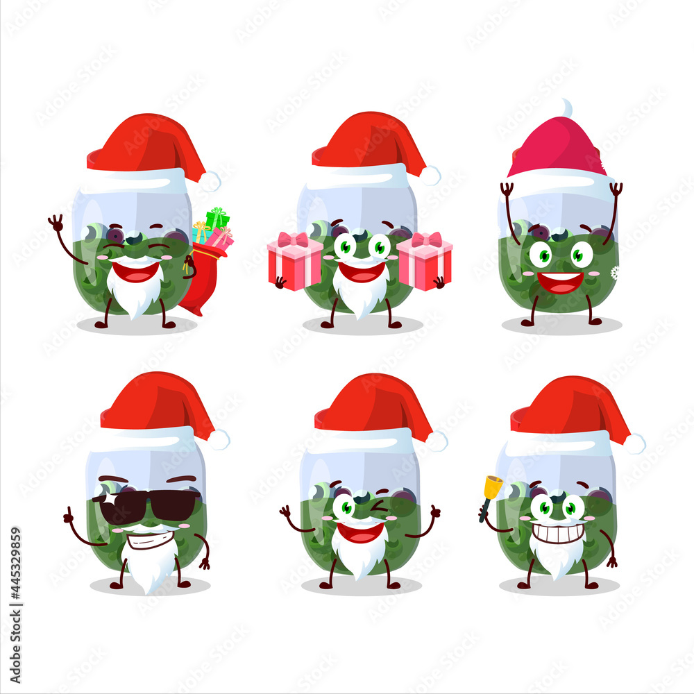 Santa Claus emoticons with eyeball in jar cartoon character