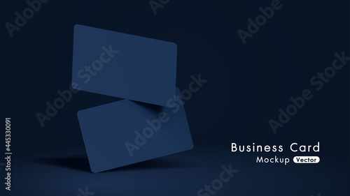 Elegant and modern navy business cards mockup tamplate with dark background. Vector illustration