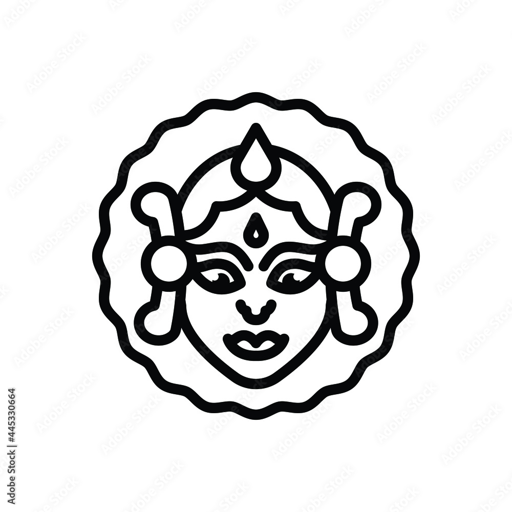 Black line icon for durga puja Black line icon for durga puja