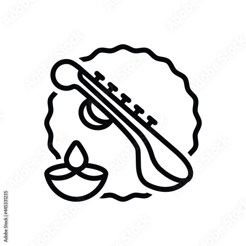 Black line icon for basant panchami