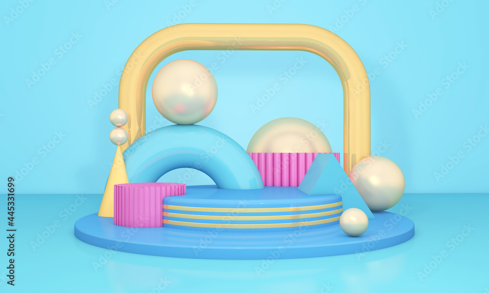Background rendering with podium and wall scene abstract background. 3D illustration, 3D rendering Background rendering with podium and wall scene abstract background. 3D illustration, 3D rendering