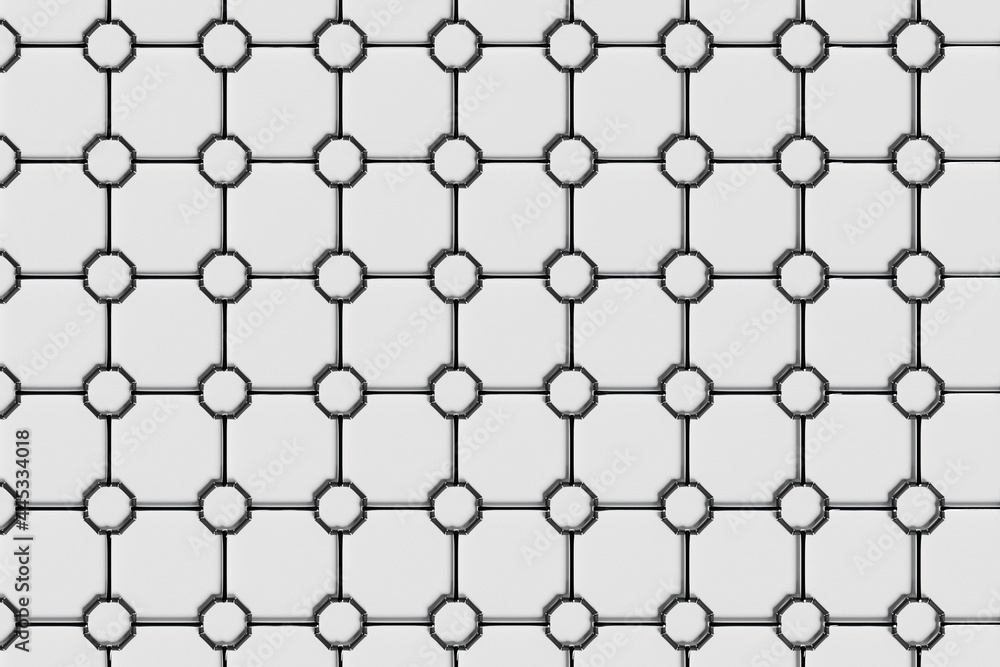 Naklejka premium 3d illustration modern black and white abstract geometric background, pillow print, monochrome retro texture