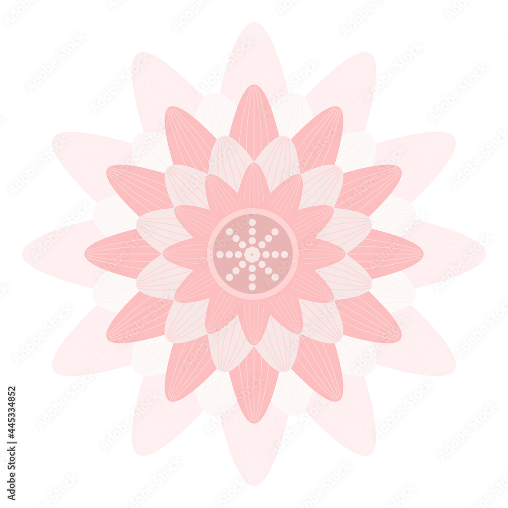 Vector Pink lotus flower isolated on white background thai style.Circled element for design. Flower pattern isolated on white background. Logo template. Vector illustration Vector Pink lotus flower isolated on white background thai style.Circled element for design. Flower pattern isolated on white background. Logo template. Vector illustration