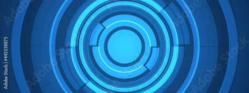 Abstract overlap circle digital background, smart lens technology with light effect