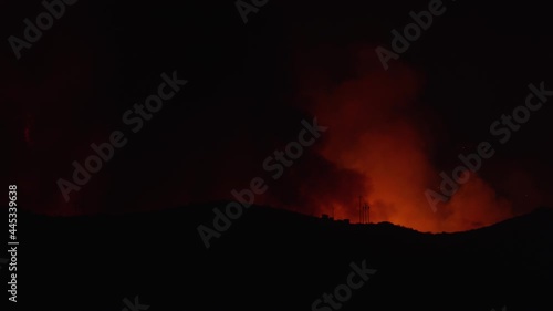 Saddleranch Fire Blaze California Wildfire Los Angeles Firemen and Fire turcks in Attendance
 photo