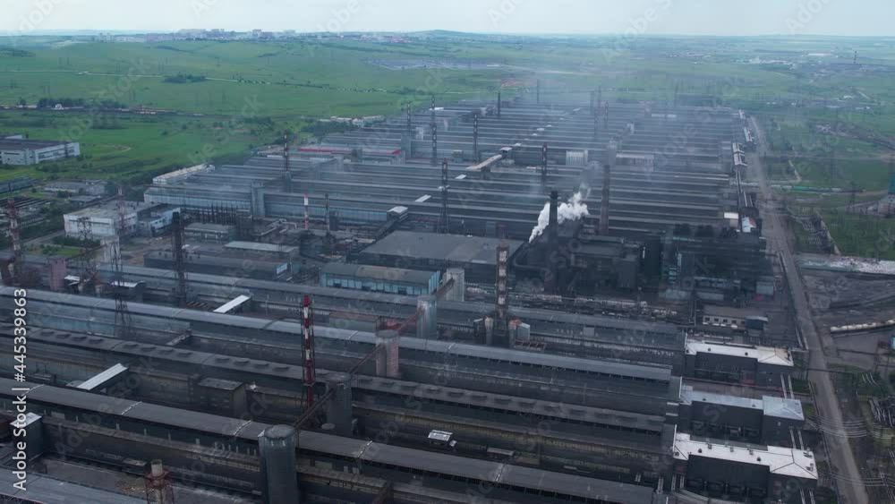 Aerial view of a large aluminum smelter Aerial view of a large aluminum smelter