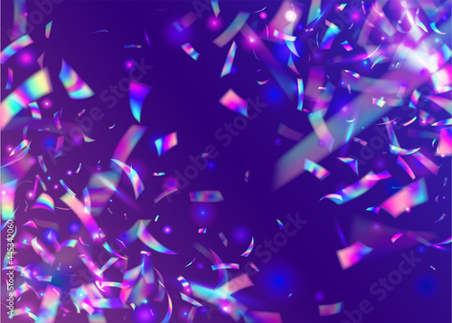 Iridescent Glare. Rainbow Effect. Laser Element. Hologram Confetti. Bright Foil. Pink Blur Sparkles. Holiday Art. Shiny Multicolor Backdrop. Purple Iridescent Glare