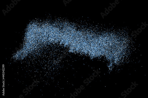 Abstract splashes of water on black background. Frozen motion of round particles. Rain, snow overlay texture. Vector Illustration, Eps 10.