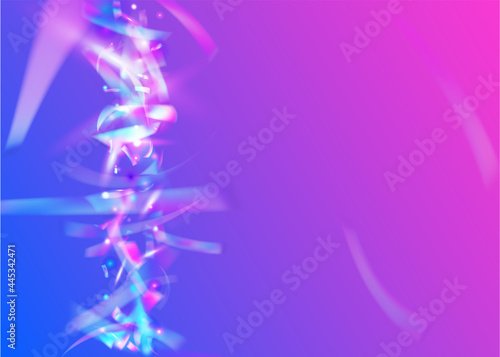 Neon Tinsel. Disco Element. Festive Art. Holiday Foil. Birthday Glare. Carnival Sparkles. Retro Carnaval Template. Violet Blur Confetti. Purple Neon Tinsel