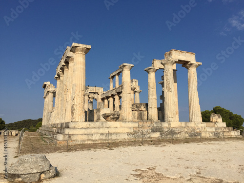 The Temple of Aphaia or Afea is located within a sanctuary complex dedicated to the goddess Aphaia on the Greek island of Aigina, which lies in the Saronic Gulf.