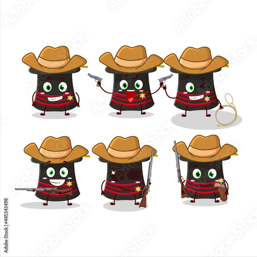 Cool cowboy magician hat cartoon character with a cute hat