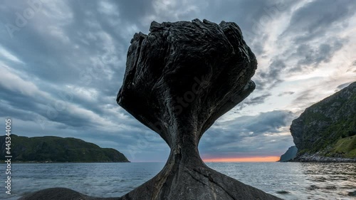 Kannesteinen Rock In Vagsoy Peninsula, Near Maloy, At The Coast Of Norway - Timelapse photo