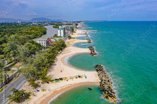 Aerial view of PMY Beach in Rayong, Thailand
