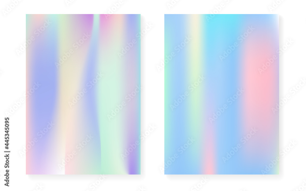 Hologram gradient background set with holographic cover.