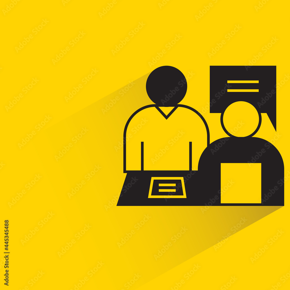 business consulting icon on yellow background