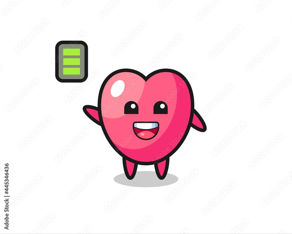 heart symbol mascot character with energetic gesture heart symbol mascot character with energetic gesture